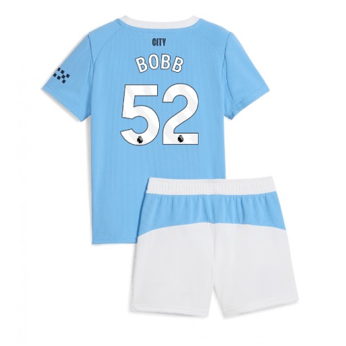 Stroje piłkarskie Manchester City Oscar Bobb #52 Koszulka Podstawowej dla dzieci 2025-26 Krótki Rękaw (+ szorty)